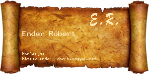 Ender Róbert névjegykártya